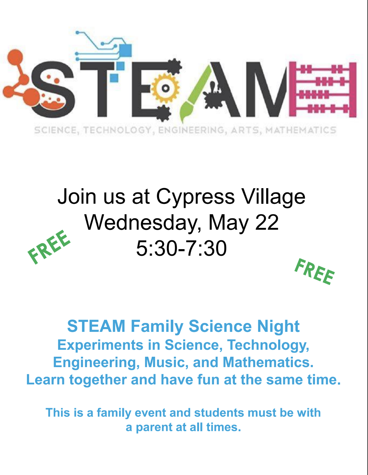 STEAM Night flyer